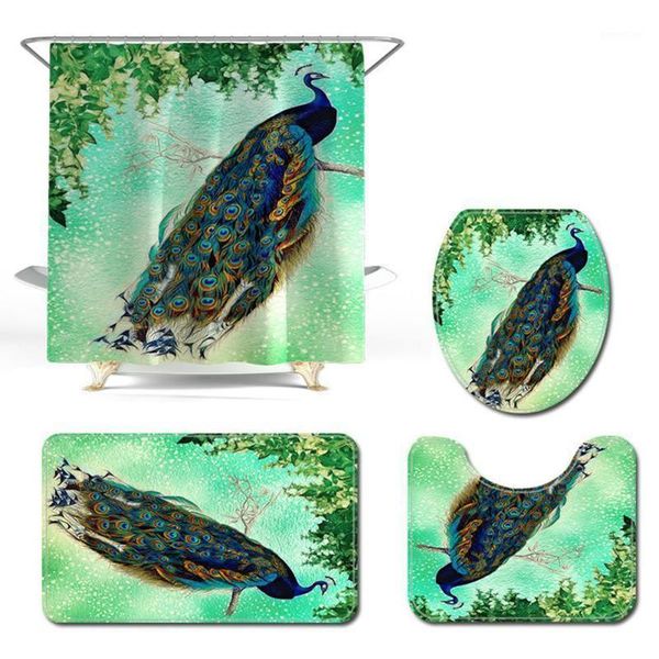 4pcs/set bathroom mat carpet shower curtain toilet lid cover peocock print bathroom set1
4pcs/set bathroom mat carpet shower curtain toilet lid cover peocock print bathroom set1