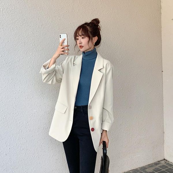 women's suits & blazers oversized simple blazer elegant long sleeve autumn fashion marynarka damska coat women de50xz, White;black
women's suits & blazers oversized simple blazer elegant long sleeve autumn fashion marynarka damska coat women de50xz, White;black