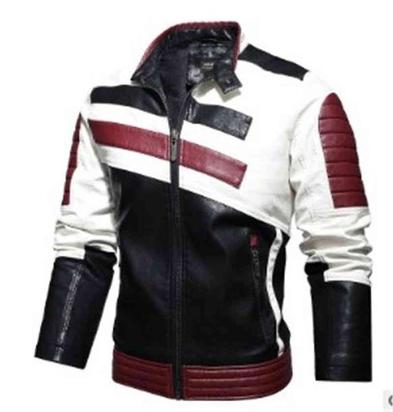 pu leather mens patchwork jackets long sleeved zipper jacket with pockets winter casual stand collar clothing, Black
pu leather mens patchwork jackets long sleeved zipper jacket with pockets winter casual stand collar clothing, Black