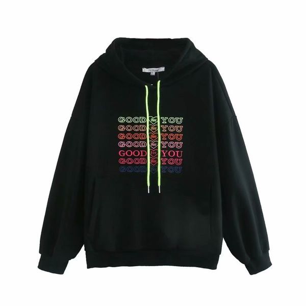2021 new speed sell pass style autumn europe and the united states women's letters printing hooded women who 0161 w5m1, Black
2021 new speed sell pass style autumn europe and the united states women's letters printing hooded women who 0161 w5m1, Black
