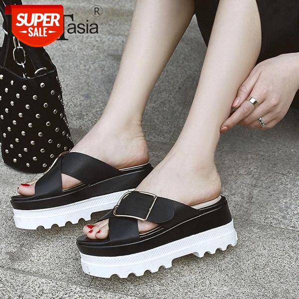 doratasia 2019 new summer women thick platform slippers genuine cow leather girl elegant buckle ladies casual summer shoes woman #z87k, Black
doratasia 2019 new summer women thick platform slippers genuine cow leather girl elegant buckle ladies casual summer shoes woman #z87k, Black