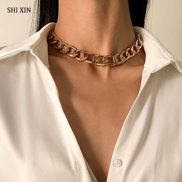 shixin punk chunky thick link chain necklace on the neck hip hop painted short choker collar necklace on the neck jewelry female, Silver
shixin punk chunky thick link chain necklace on the neck hip hop painted short choker collar necklace on the neck jewelry female, Silver