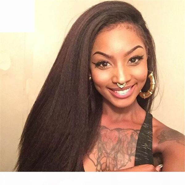 side part yaki straight human hair wigs with baby hair mongolian lace front wig yaki straight glueless full lace wig for black woman, Black;brown
side part yaki straight human hair wigs with baby hair mongolian lace front wig yaki straight glueless full lace wig for black woman, Black;brown