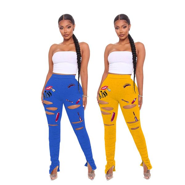 designer womens hole stacked pants ladies lip print mid waist flare pants fashion casual women clothes, Black;white
designer womens hole stacked pants ladies lip print mid waist flare pants fashion casual women clothes, Black;white