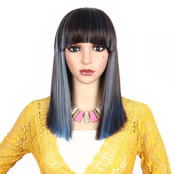 synthetic wigs umot wig short bob with bangs straight hair cosplay for women mix brown blue burgundy red wine color 16 inch, Black
synthetic wigs umot wig short bob with bangs straight hair cosplay for women mix brown blue burgundy red wine color 16 inch, Black