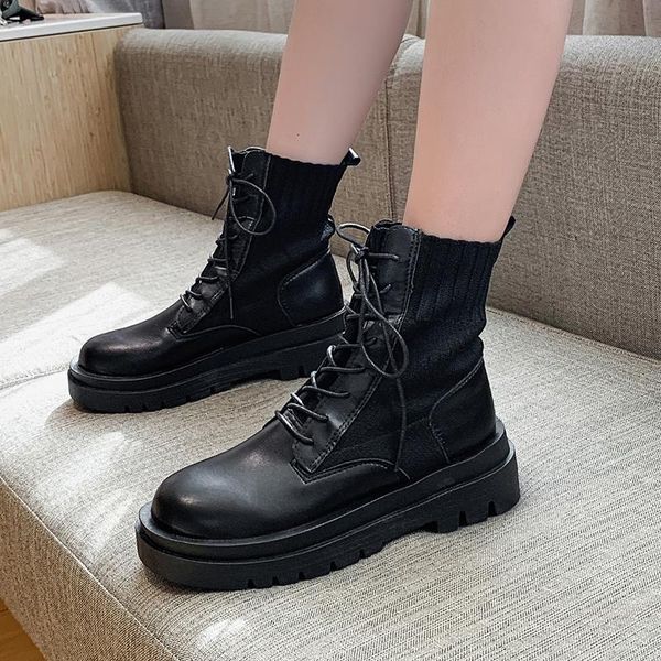 boots women new 2020 platform shoes round toe lace up luxury designer rock autumn rubber fashion ladies mid calf low, Black
boots women new 2020 platform shoes round toe lace up luxury designer rock autumn rubber fashion ladies mid calf low, Black