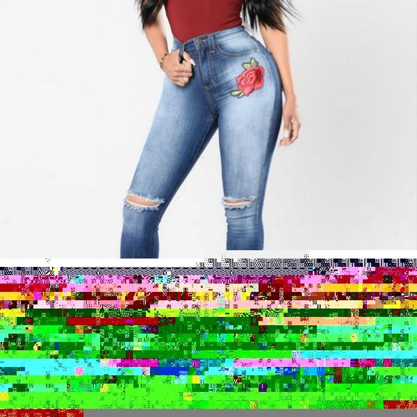fashion hole-breaking embroidery high-elasticity jeans pencil stretch denim pants trousers female street small-feet jean1, Blue
fashion hole-breaking embroidery high-elasticity jeans pencil stretch denim pants trousers female street small-feet jean1, Blue