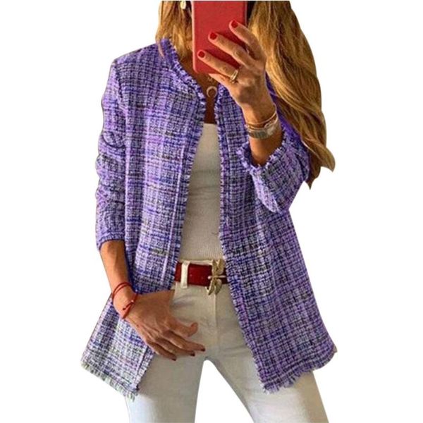women fashion round neck long sleeve plaid jacket loose outerwear 2021 autumn winter casual ladies coat streetwear top, Black;brown
women fashion round neck long sleeve plaid jacket loose outerwear 2021 autumn winter casual ladies coat streetwear top, Black;brown