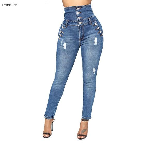 women's jeans high fashion women denim skinny waist stretch casual single-breasted slim pencil plus size, Blue
women's jeans high fashion women denim skinny waist stretch casual single-breasted slim pencil plus size, Blue