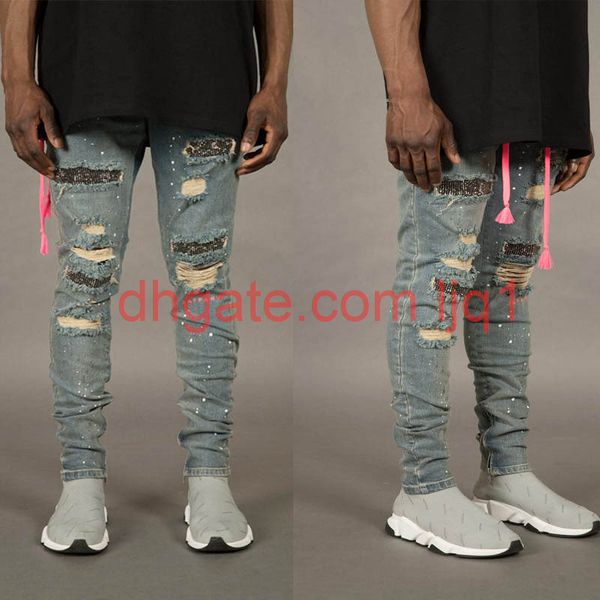 mens 19ss designer biker jeans street harajuku male hiphop skateboard jean pants washed denim pants, Blue
mens 19ss designer biker jeans street harajuku male hiphop skateboard jean pants washed denim pants, Blue