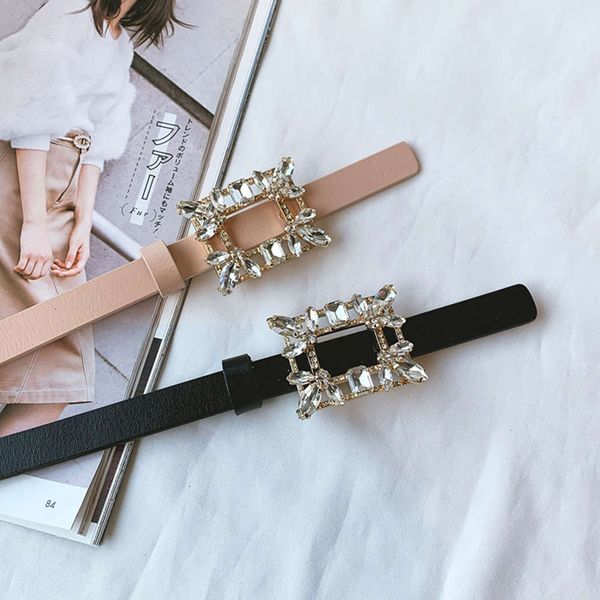 fashion glass diamond smooth button two layer thin women's decorative coat cardigan versatile leather small belt, Black;brown 
fashion glass diamond smooth button two layer thin women's decorative coat cardigan versatile leather small belt, Black;brown