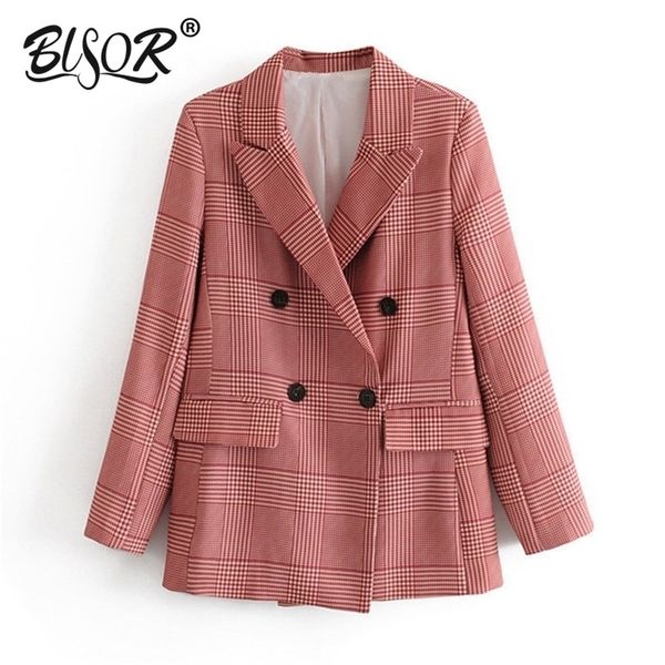 women elegant houndstooth plaid suit blazer notched collar long sleeve pockets red coat female office wear fashion lj201214, White;black
women elegant houndstooth plaid suit blazer notched collar long sleeve pockets red coat female office wear fashion lj201214, White;black