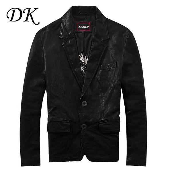 men's leather suit sheepskin leather coat slim short korean buckle leather suit lj201029, Black
men's leather suit sheepskin leather coat slim short korean buckle leather suit lj201029, Black