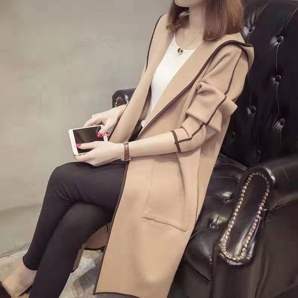 women's trench coats loose plush windbreaker fashion trend autumn and winter wear hoodie medium length mantel strickjacke mit kap, Tan;black
women's trench coats loose plush windbreaker fashion trend autumn and winter wear hoodie medium length mantel strickjacke mit kap, Tan;black