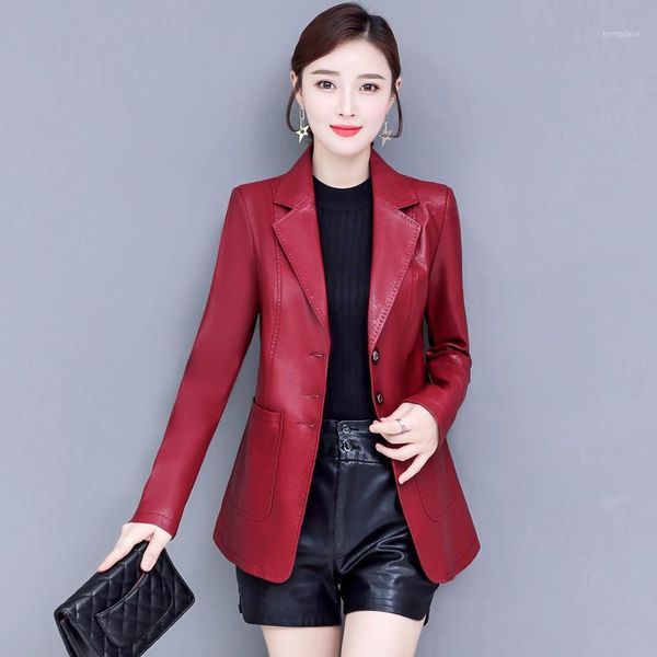 large size haining artificial leather leather women's suit jacket slim slimming wild women jacket1, Black
large size haining artificial leather leather women's suit jacket slim slimming wild women jacket1, Black