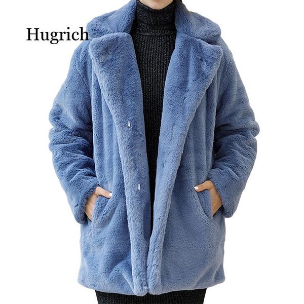 women's fur & faux winter women coat luxury loose lapel overcoat thick warm plus size female plush coats, Black
women's fur & faux winter women coat luxury loose lapel overcoat thick warm plus size female plush coats, Black