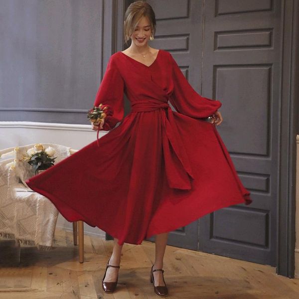 casual dresses fashion red v-neck lantern long-sleeved cross wrapped waist high woman chiffon dress simple tide autumn tv991, Black;gray
casual dresses fashion red v-neck lantern long-sleeved cross wrapped waist high woman chiffon dress simple tide autumn tv991, Black;gray
