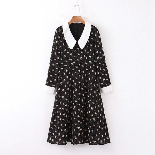 chic women floral chiffon dress autumn 2019 new fashion stylish lady clothing patched white collar long sleeve dresses1, Black;gray
chic women floral chiffon dress autumn 2019 new fashion stylish lady clothing patched white collar long sleeve dresses1, Black;gray