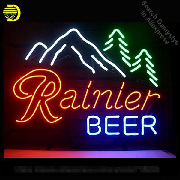 Rainier Beer Neon Light Sign Neon Bulbs Sign Neon Sign Real Glass Tube For Bar Pub L Wedding Party Handcrafted 17x14 Inches