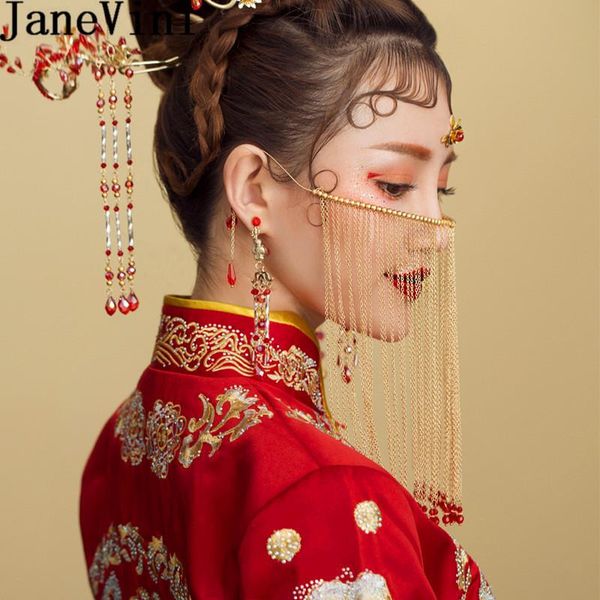 janevini 2020 chinese wedding bride face veil beaded tassel veiling eastern style bridal head jewelry pageant hair accessories, Golden;silver
janevini 2020 chinese wedding bride face veil beaded tassel veiling eastern style bridal head jewelry pageant hair accessories, Golden;silver
