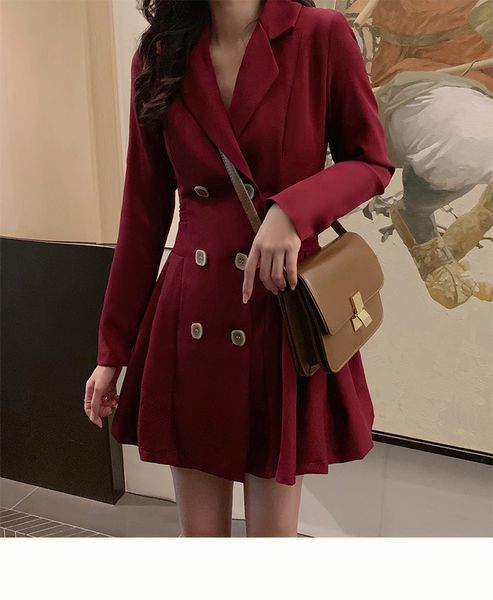 2021 red a line blue women dresses double breasted notched collar blazer dress solid chic office lady v neck spring fall elegant mini dress, Black;gray
2021 red a line blue women dresses double breasted notched collar blazer dress solid chic office lady v neck spring fall elegant mini dress, Black;gray