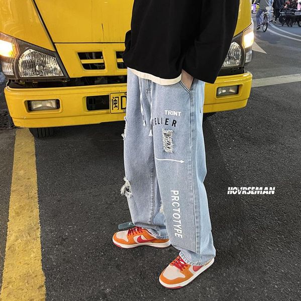 men's jeans 2021 spring and autumn youth loose large size ripped fashion casual wild straight leg pants -5xl, Blue
men's jeans 2021 spring and autumn youth loose large size ripped fashion casual wild straight leg pants -5xl, Blue