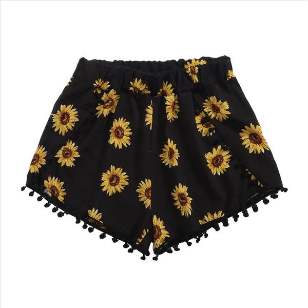 2019 new summer women shorts korea casual pocket elastic waist ball tassel sunflower print for beach home 905113, White;black
2019 new summer women shorts korea casual pocket elastic waist ball tassel sunflower print for beach home 905113, White;black