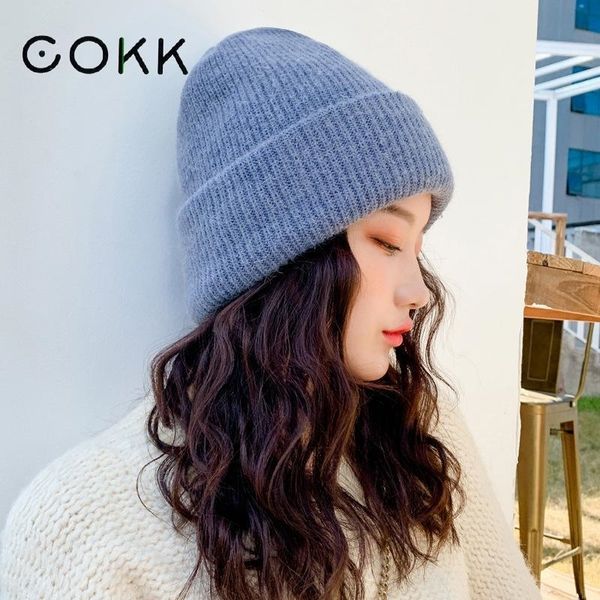 cokk rabbit fur knitted hat women winter skullies beanies winter hats for women girl hat female cap warm thickened soft beanie y201024, Blue;gray 
cokk rabbit fur knitted hat women winter skullies beanies winter hats for women girl hat female cap warm thickened soft beanie y201024, Blue;gray
