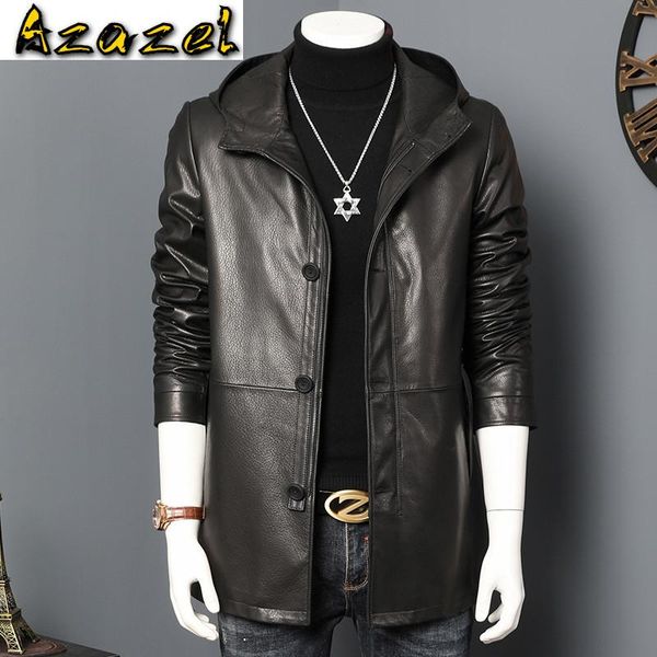 men's leather & faux azazel mens genuine jacket spring autumn 100% real goatskin coat hooded chaqueta cuero hombre 2021 3028 kj4033, Black
men's leather & faux azazel mens genuine jacket spring autumn 100% real goatskin coat hooded chaqueta cuero hombre 2021 3028 kj4033, Black