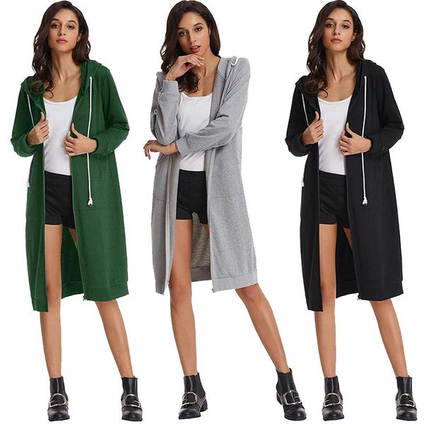 winter women long hoodies sweatshirt coat zip up outerwears hooded jacket winter pockets plus size casual outwear, Black
winter women long hoodies sweatshirt coat zip up outerwears hooded jacket winter pockets plus size casual outwear, Black