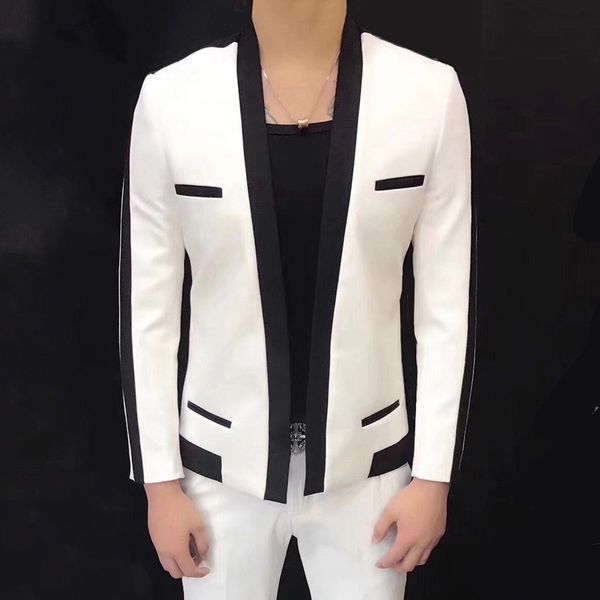 trend thin section self-cultivation groom wedding man's suit veste homme costume hairstyle division loose coat blazer masculino 201104, White;black
trend thin section self-cultivation groom wedding man's suit veste homme costume hairstyle division loose coat blazer masculino 201104, White;black