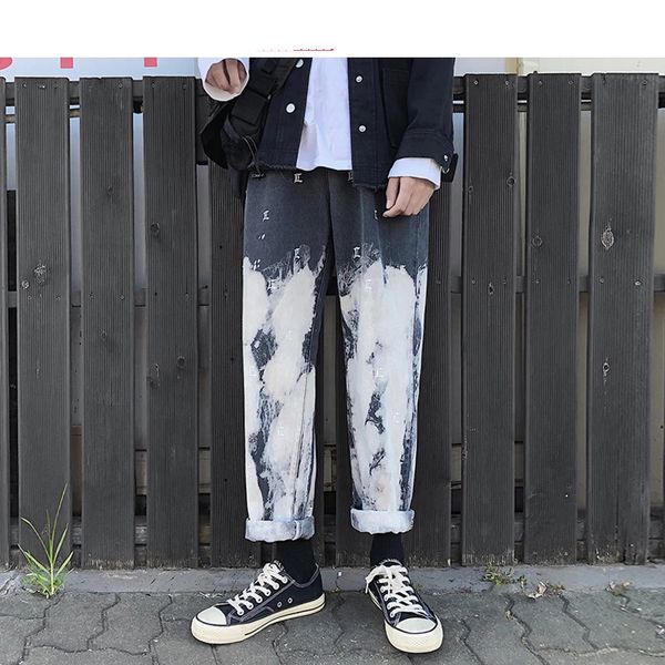 men korean gradient black jeans mens 2021 embroidery streetwear baggy denim pants male hip hop wide leg harem pants ins, Blue
men korean gradient black jeans mens 2021 embroidery streetwear baggy denim pants male hip hop wide leg harem pants ins, Blue