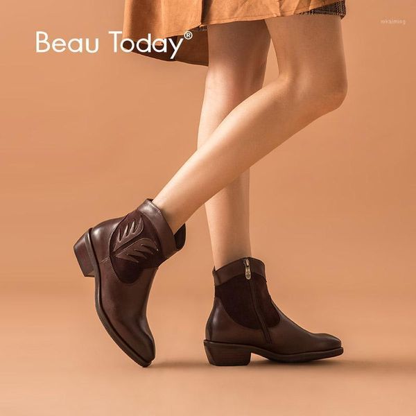 boots beautoday ankle women genuine cow leather fretwork side zip waxing pointed toe autumn winter lady handmade 038201, Black
boots beautoday ankle women genuine cow leather fretwork side zip waxing pointed toe autumn winter lady handmade 038201, Black