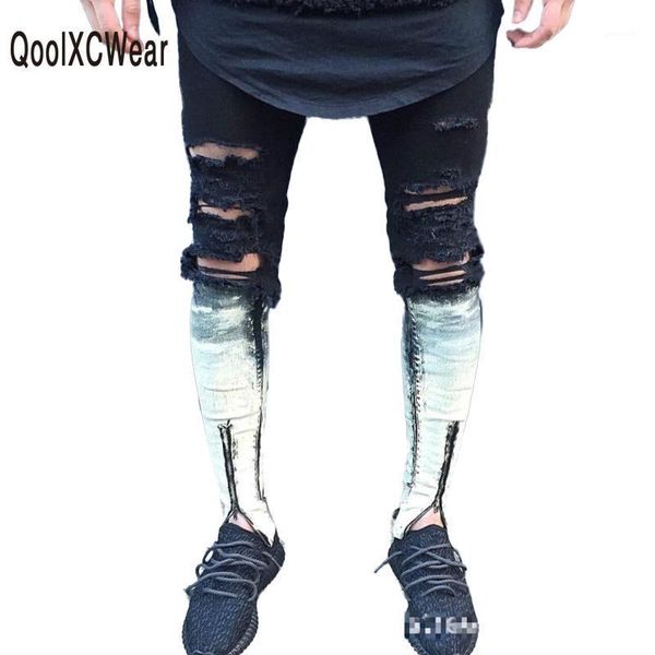 qoolxcwear zipper jeans for men skinny destroyed famous slim brand designer hip hop swag tyga black white patchwork biker jeans1, Blue
qoolxcwear zipper jeans for men skinny destroyed famous slim brand designer hip hop swag tyga black white patchwork biker jeans1, Blue
