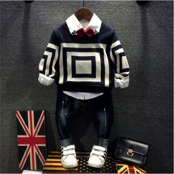a16 children's spring sweater new boys knitted trendy sweater three-piece suit y200713, Blue
a16 children's spring sweater new boys knitted trendy sweater three-piece suit y200713, Blue