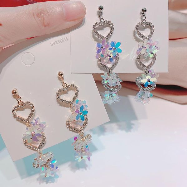 korean trendy love heart rhinestone long pendientes for women fashion colorful plastic flower dangle earrings gift, Silver
korean trendy love heart rhinestone long pendientes for women fashion colorful plastic flower dangle earrings gift, Silver