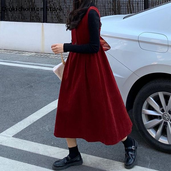 autumn winter women long midi suspender skirt korean style vintage double-breasted high waist corduroy skirts school girl jupe, Black
autumn winter women long midi suspender skirt korean style vintage double-breasted high waist corduroy skirts school girl jupe, Black
