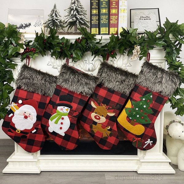 plaid stockings gift santa claus deer snowman candy bag hanging socks pendant christmas decorations owe791
plaid stockings gift santa claus deer snowman candy bag hanging socks pendant christmas decorations owe791