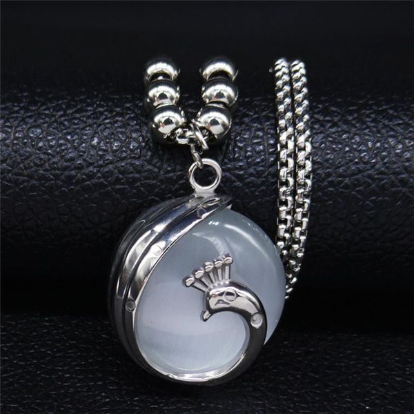 2020 peacock stainless steel long necklace for women silver color opal necklace jewelry joyeria acero inoxidable mujer n20202
2020 peacock stainless steel long necklace for women silver color opal necklace jewelry joyeria acero inoxidable mujer n20202
