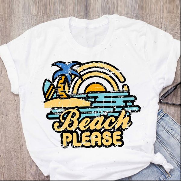 women graphic beach vacation short sleeve fashion printed cute summer lady shirt womens clothing tee female t shirt, White
women graphic beach vacation short sleeve fashion printed cute summer lady shirt womens clothing tee female t shirt, White