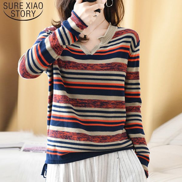 spring autumn winter cotton korean long sleeve striped women sweaters v-neck knit pullovers office lady clothes 210510, White;black
spring autumn winter cotton korean long sleeve striped women sweaters v-neck knit pullovers office lady clothes 210510, White;black