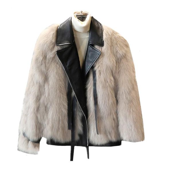 women's fur & faux autumn winter fashion patchwork pu leather jackets female korean zipper warm coats ladies outerwear h939, Black
women's fur & faux autumn winter fashion patchwork pu leather jackets female korean zipper warm coats ladies outerwear h939, Black