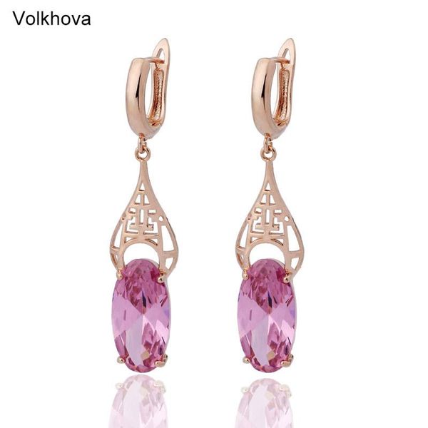 volkhova retro hollowed-out design long oval 5 color zircon 585 rose gold earrings for women's earrings for wedding party, Silver 
volkhova retro hollowed-out design long oval 5 color zircon 585 rose gold earrings for women's earrings for wedding party, Silver