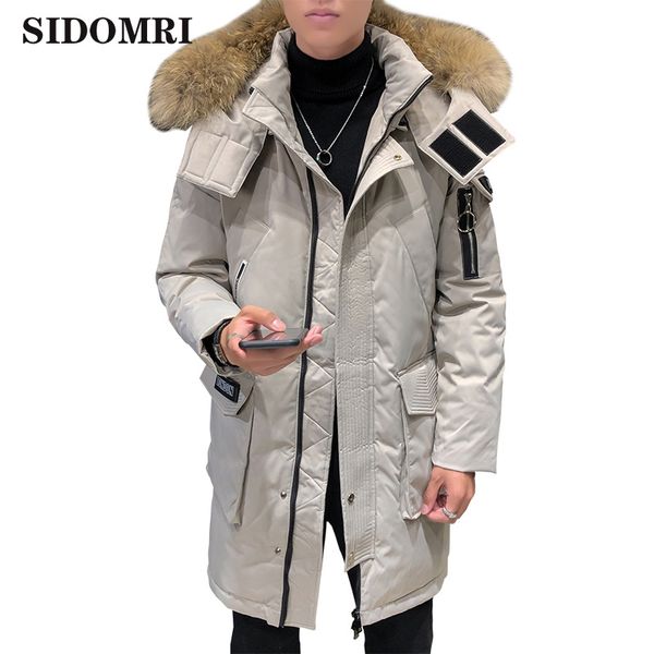 men's down jacket winter big fur collar korean mid-length casual hooded thick warm white duck down winter jacket, Black
men's down jacket winter big fur collar korean mid-length casual hooded thick warm white duck down winter jacket, Black
