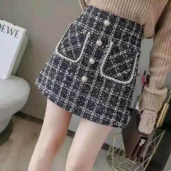 tweed womens skirts autumn and winter new high waist women plaid a line skirts pearl ladies short, Black
tweed womens skirts autumn and winter new high waist women plaid a line skirts pearl ladies short, Black