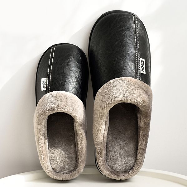 pmoiste women winter home slippers leather waterproof non slip female slippers male plush warm indoor slippers for women 201124, Black
pmoiste women winter home slippers leather waterproof non slip female slippers male plush warm indoor slippers for women 201124, Black