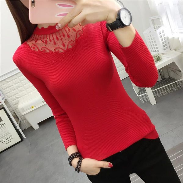 women's sweaters autumn winter women red lace hollow pullovers spring slim knitted bottoming sweater female 1, White;black
women's sweaters autumn winter women red lace hollow pullovers spring slim knitted bottoming sweater female 1, White;black