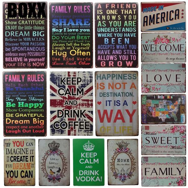retro family rules welcome sign in home decor vintage america metal wall art tin sign chic restaurant living room wall signs
retro family rules welcome sign in home decor vintage america metal wall art tin sign chic restaurant living room wall signs