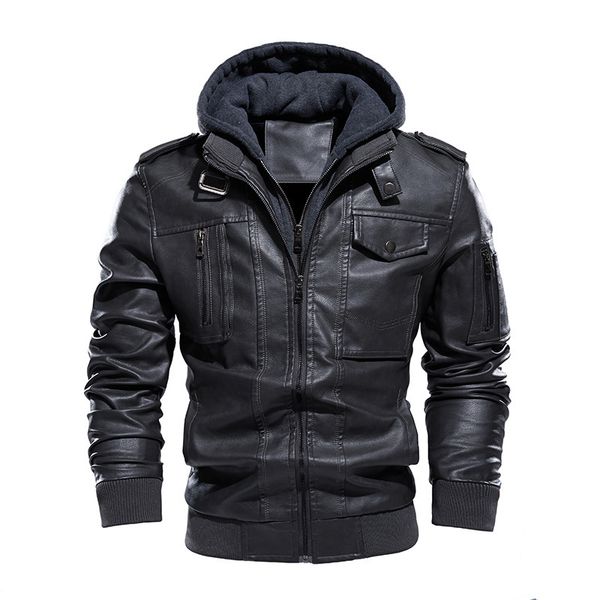 dropshipping 2020 men's faux leather jacket casual brown motorcycle jacket with removable hood vintage jackets for men c1212, Black
dropshipping 2020 men's faux leather jacket casual brown motorcycle jacket with removable hood vintage jackets for men c1212, Black