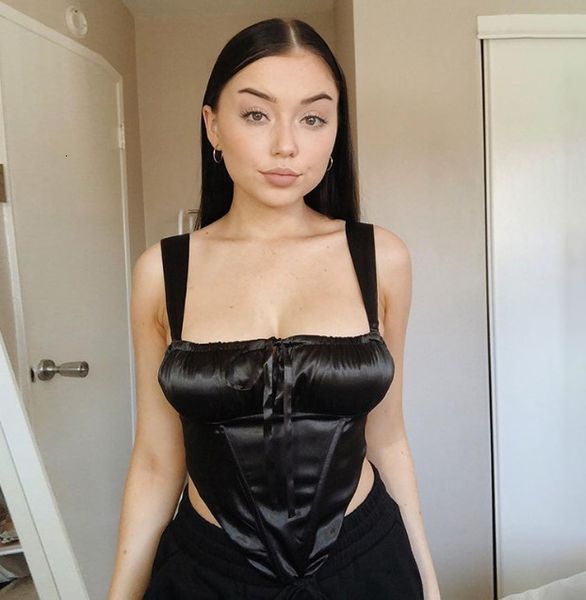 da 2410b 2021 sling halter irregular chest vest, White;black 
da 2410b 2021 sling halter irregular chest vest, White;black